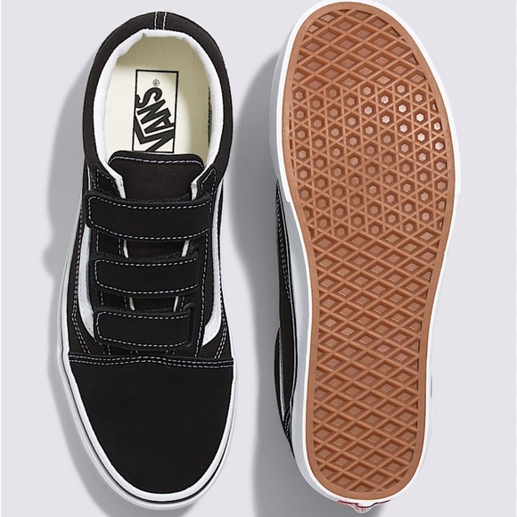 Vans Old Skool velcro low tops black suede men’s 10 - Picture 1 of 6